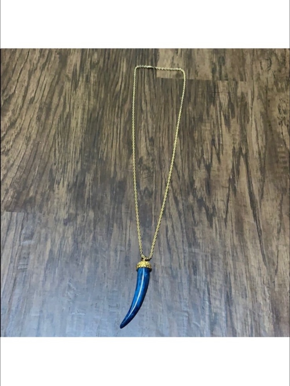 Hale Bob Gold-Tone Necklace with Blue Horn Pendant